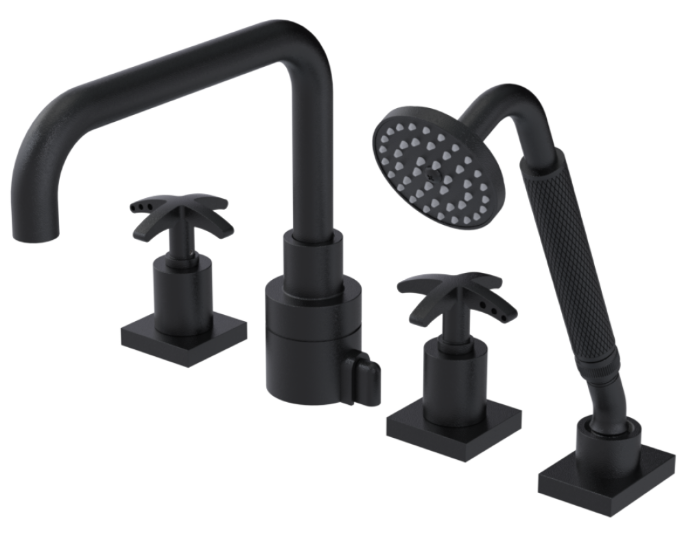 RUBINET 5HLGR LaSalle Four Piece Roman Tub Filler with Hand Held Shower with Genesis spout (Trim Only)