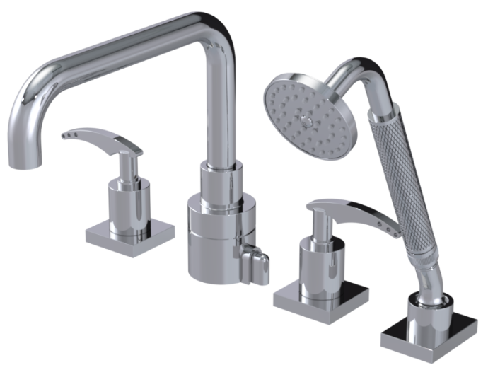 RUBINET 5HLGR LaSalle Four Piece Roman Tub Filler with Hand Held Shower with Genesis spout (Trim Only)