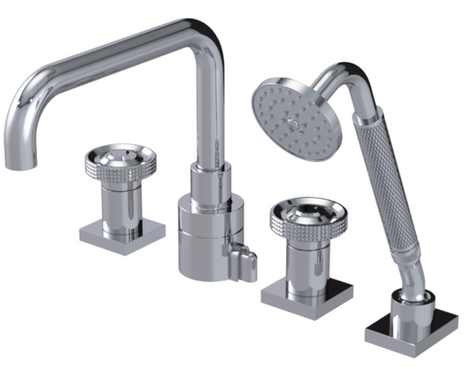 RUBINET 5HLGR LaSalle Four Piece Roman Tub Filler with Hand Held Shower with Genesis spout (Trim Only)