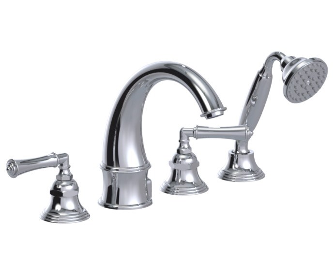 RUBINET 5HRVJL Raven Four Piece Roman Tub Filler with Hand Held Shower with Jasmin (Trim Only)