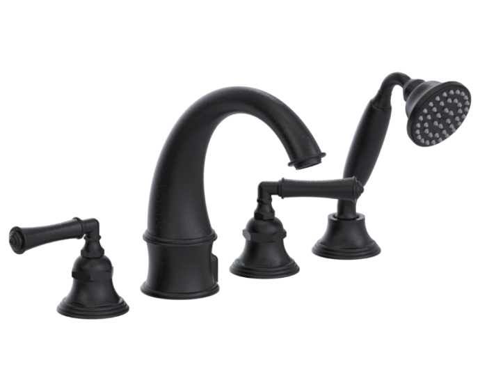 RUBINET 5HRVJL Raven Four Piece Roman Tub Filler with Hand Held Shower with Jasmin (Trim Only)