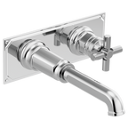 BRIZO INVARI T65776LF Two-Hole, Single-Handle Wall Mount Lavatory Faucet - Cross Handle 1.2 GPM