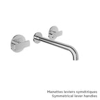 BARIL Air B80 T80-8042-00L Trim Only For Two Handles Wall-Mounted Lavatory Faucet, Drain Not Included - matte-white - Symmetrical