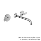 BARIL Air B80 T80-8042-00L Trim Only For Two Handles Wall-Mounted Lavatory Faucet, Drain Not Included - matte-white - Asymmetrical