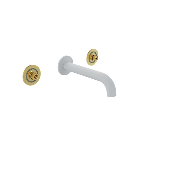 BARIL Air B80 T80-8046-00L Trim Only For Two Handles Wall-Mounted Lavatory Faucet, Drain Not Included - matte-white - Symmetrical
