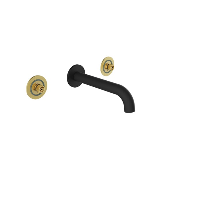 BARIL Air B80 T80-8046-00L Trim Only For Two Handles Wall-Mounted Lavatory Faucet, Drain Not Included - black - Symmetrical
