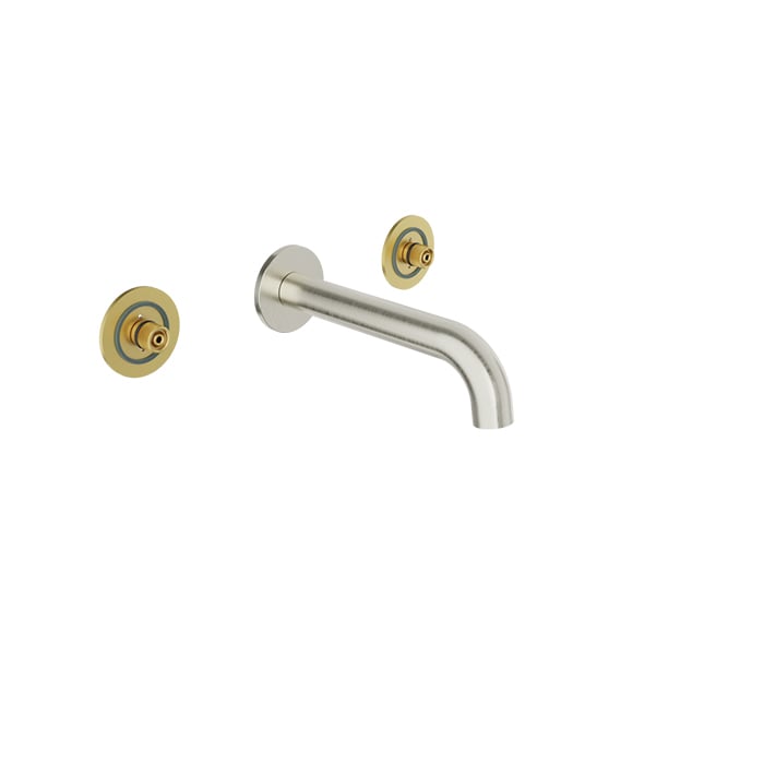 BARIL Air B80 T80-8046-00L Trim Only For Two Handles Wall-Mounted Lavatory Faucet, Drain Not Included - brushed-nickel - Symmetrical