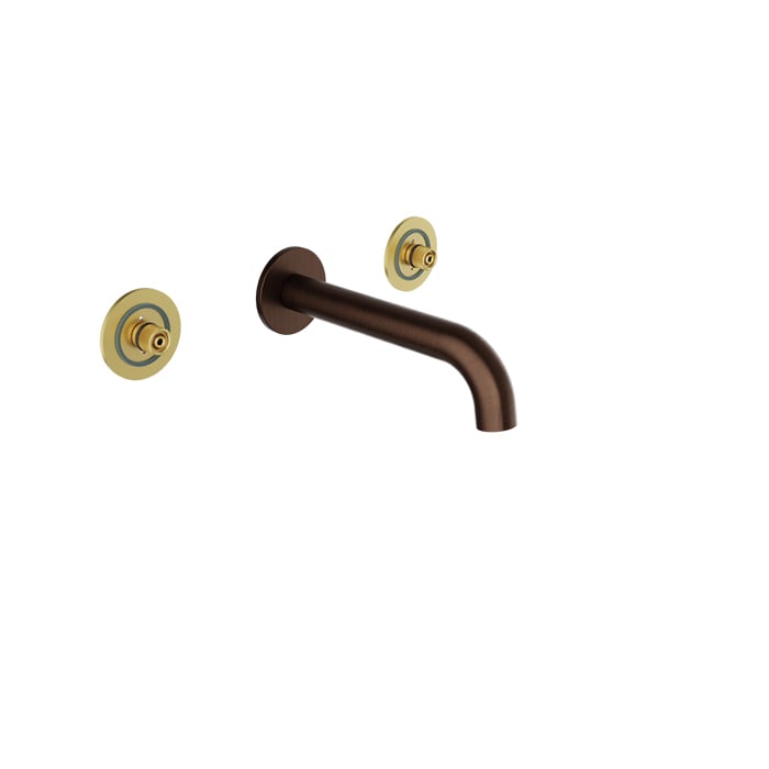 BARIL Air B80 T80-8046-00L Trim Only For Two Handles Wall-Mounted Lavatory Faucet, Drain Not Included - venetian-bronze - Symmetrical