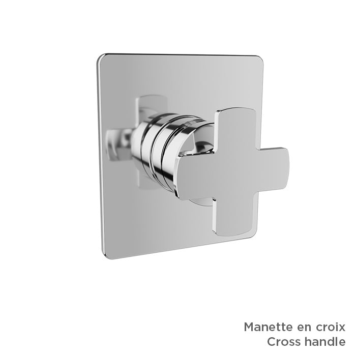 BARIL Air B80 T80-9102-00 Trim Only For Pressure-Balanced Shower Control Valve (Without Handle) - matte-white - Cross