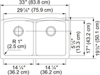 FRANKE ELG120 ELLIPSE UM GRN DBL 36CAB GRANITE COMPOSITE SINK
