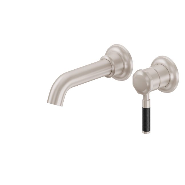 CALIFORNIA FAUCETS TO-V3001F-7 Descanso Single Handle Lavatory Wall Faucet Trim Only - Carbon Fiber Handle