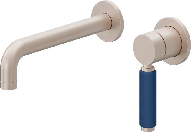 CALIFORNIA FAUCETS TO-V4101-7-BP Cayucos Single Handle Lavatory Wall Faucet Trim Only - Blue Porcelain Handle