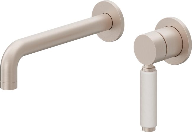 CALIFORNIA FAUCETS TO-V4101-7-WP Cayucos Single Handle Lavatory Wall Faucet Trim Only - White Porcelain Handle
