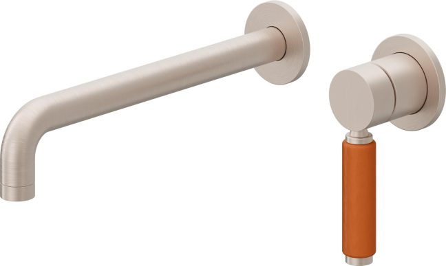 CALIFORNIA FAUCETS TO-V4101-9-OP Cayucos Single Handle Lavatory Wall Faucet Trim Only - Orange Porcelain Handle