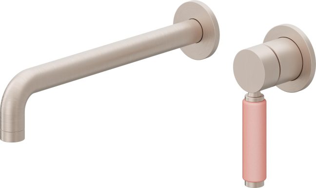 CALIFORNIA FAUCETS TO-V4101-9-PP Cayucos Single Handle Lavatory Wall Faucet Trim Only - Pink Porcelain Handle