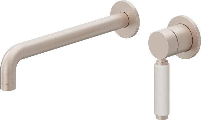 CALIFORNIA FAUCETS TO-V4101-9-WP Cayucos Single Handle Lavatory Wall Faucet Trim Only - White Porcelain Handle