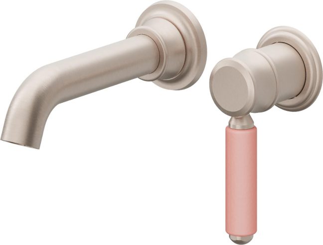 CALIFORNIA FAUCETS TO-V6001-7-PP Del Mar Single Handle Lavatory Wall Faucet Trim Only - Pink Porcelain Handle