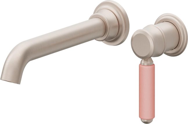 CALIFORNIA FAUCETS TO-V6001-9-PP Del Mar Single Handle Lavatory Wall Faucet Trim Only - Pink Porcelain Handle