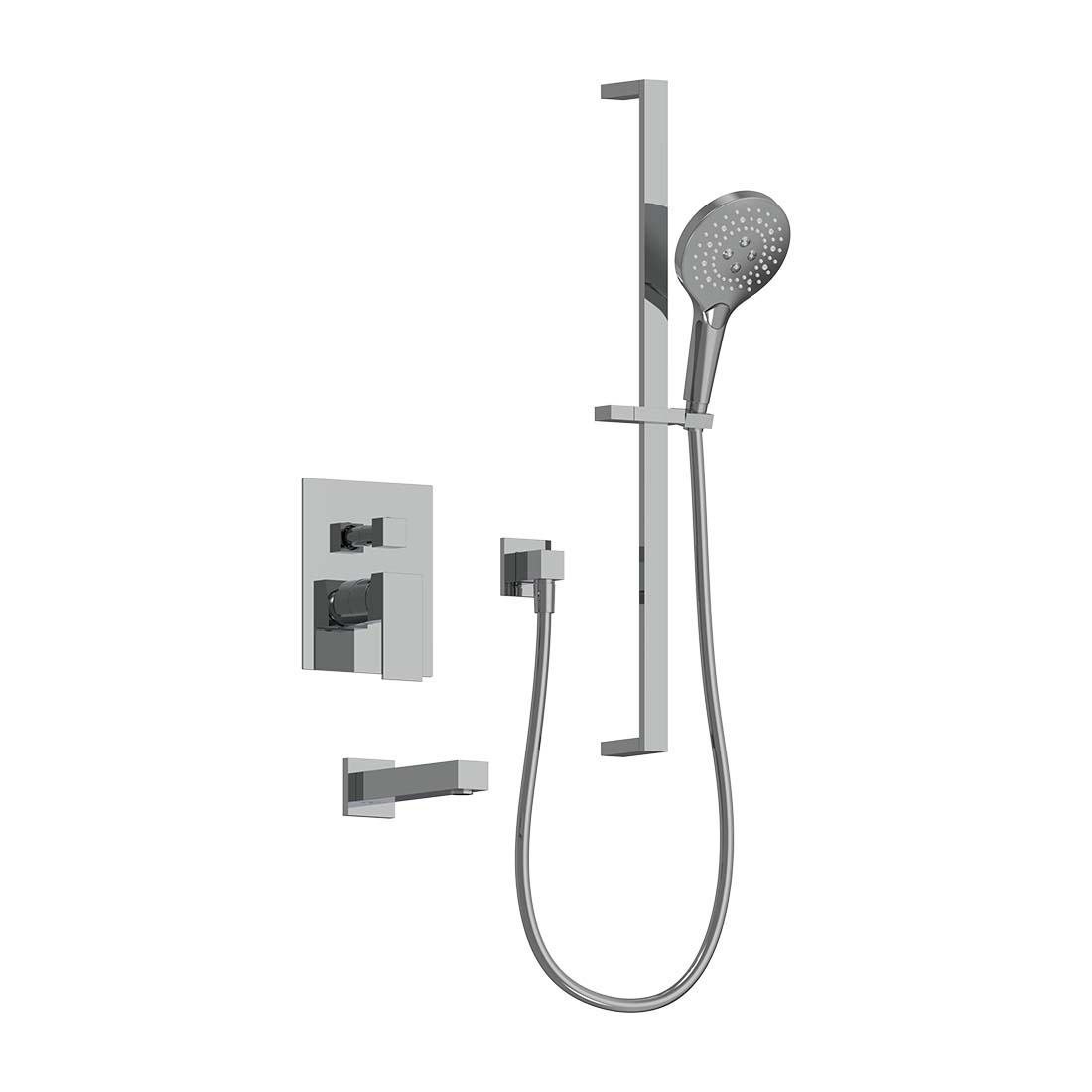AQUALEM TSKP2223 Universal 2-Way SQ Pressure Balance Tub & Shower Trim Set (REQ.: AQP5200.RI)