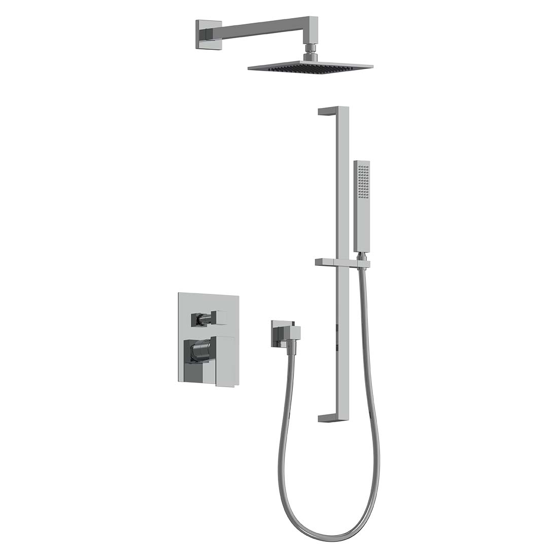AQUALEM TSKP2233 Universal 2-Way SQ Pressure Balance Shower Trim Set (REQ.: AQP5200.RI) Main image