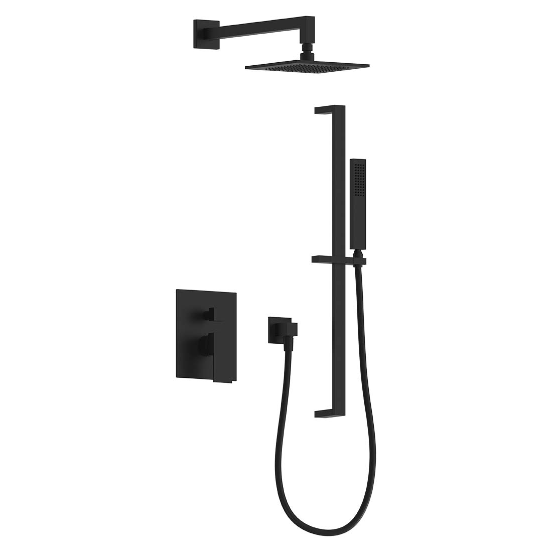 AQUALEM TSKP2233 Universal 2-Way SQ Pressure Balance Shower Trim Set (REQ.: AQP5200.RI)