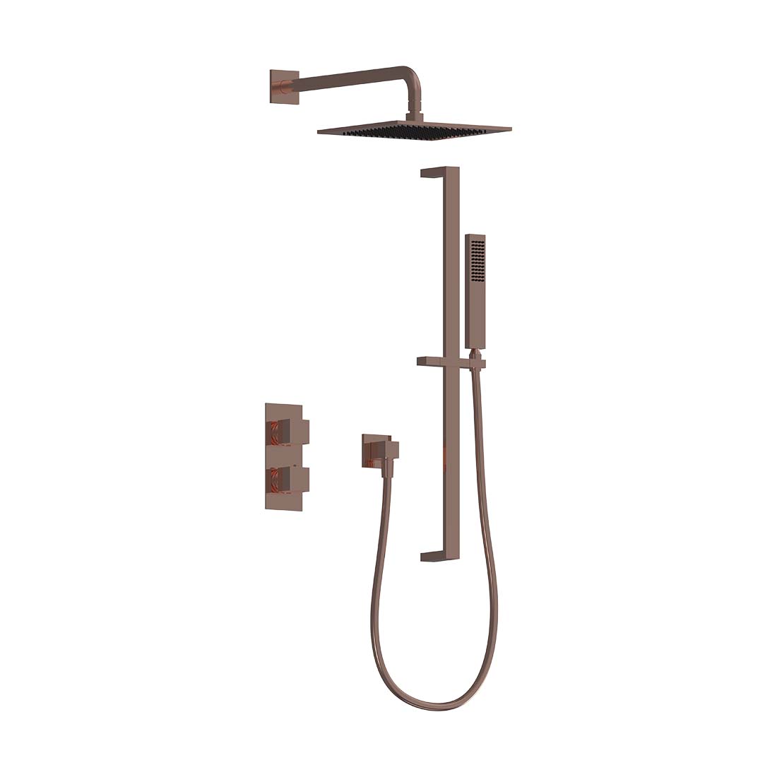 AQUALEM TSKT2233 Universal 2-Way SQ Thermostatic Shower Trim Set (REQ.: HW2200.RI)