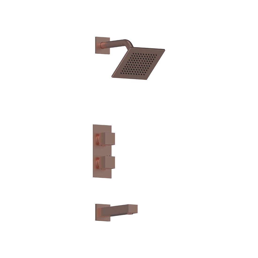 AQUALEM TSKT2242 Universal 2-Way SQ Thermostatic Tub & Shower Trim Set (REQ.: HW2200.RI)