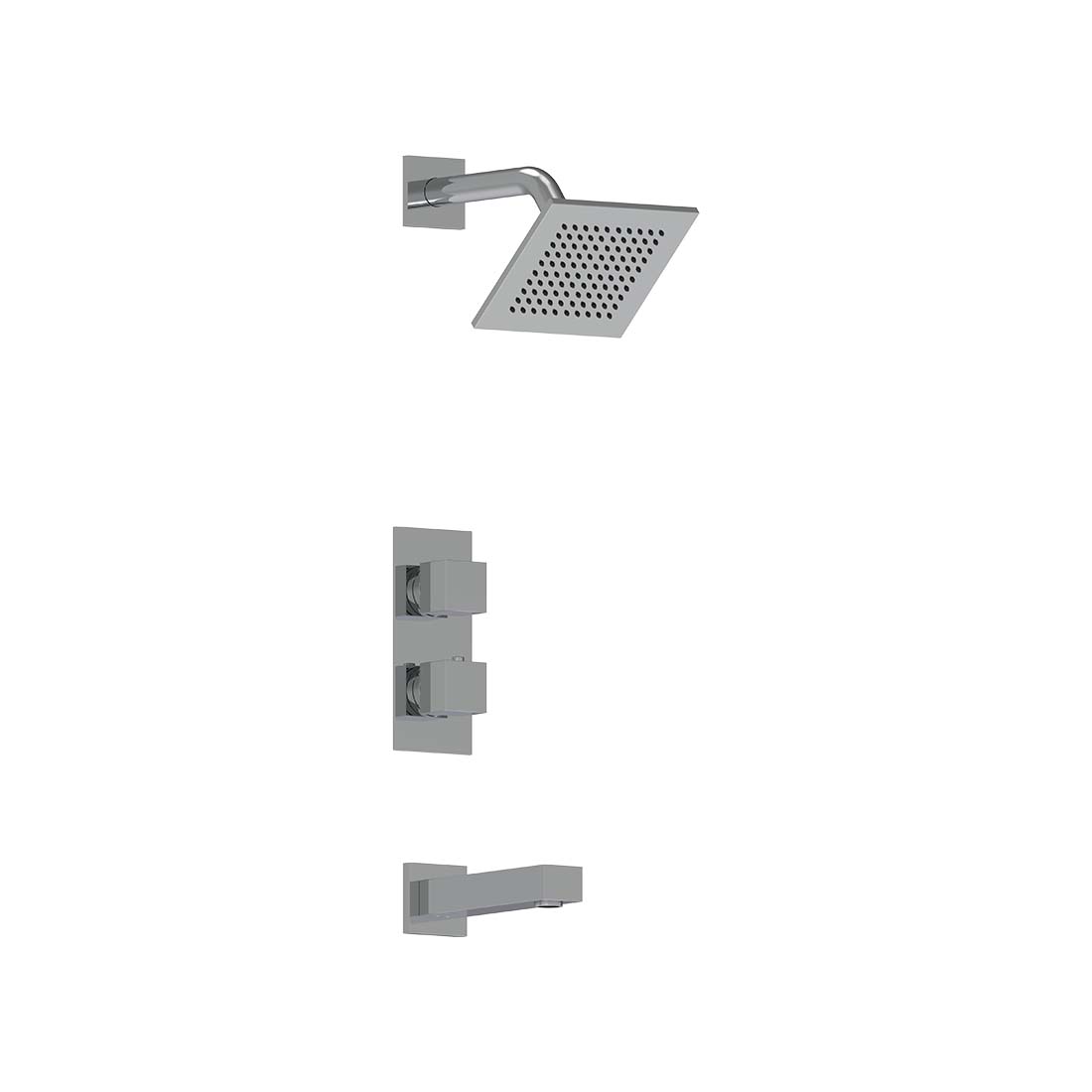 AQUALEM TSKT2242 Universal 2-Way SQ Thermostatic Tub & Shower Trim Set (REQ.: HW2200.RI)