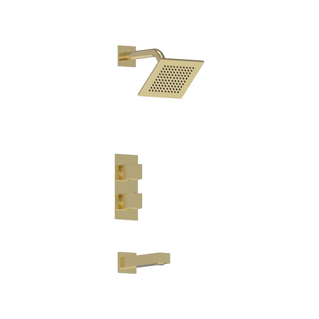 AQUALEM TSKT2242 Universal 2-Way SQ Thermostatic Tub & Shower Trim Set (REQ.: HW2200.RI)