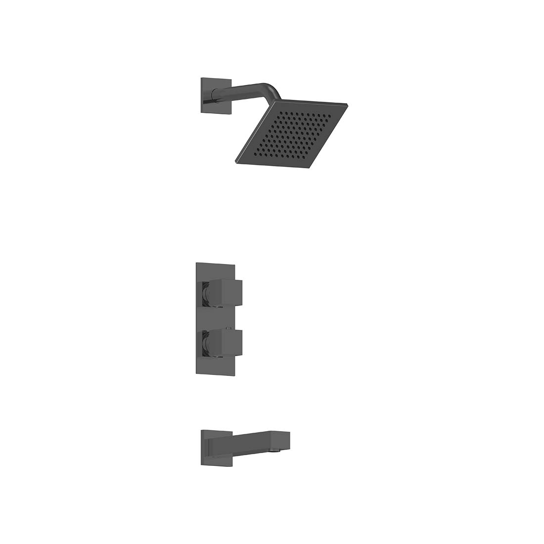 AQUALEM TSKT2242 Universal 2-Way SQ Thermostatic Tub & Shower Trim Set (REQ.: HW2200.RI)