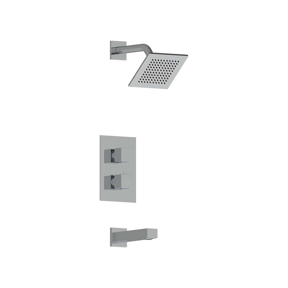 AQUALEM TSKT2252 Universal 2-Way SQ Thermostatic Tub & Shower Trim Set (REQ.: HW3200.RI) Main image