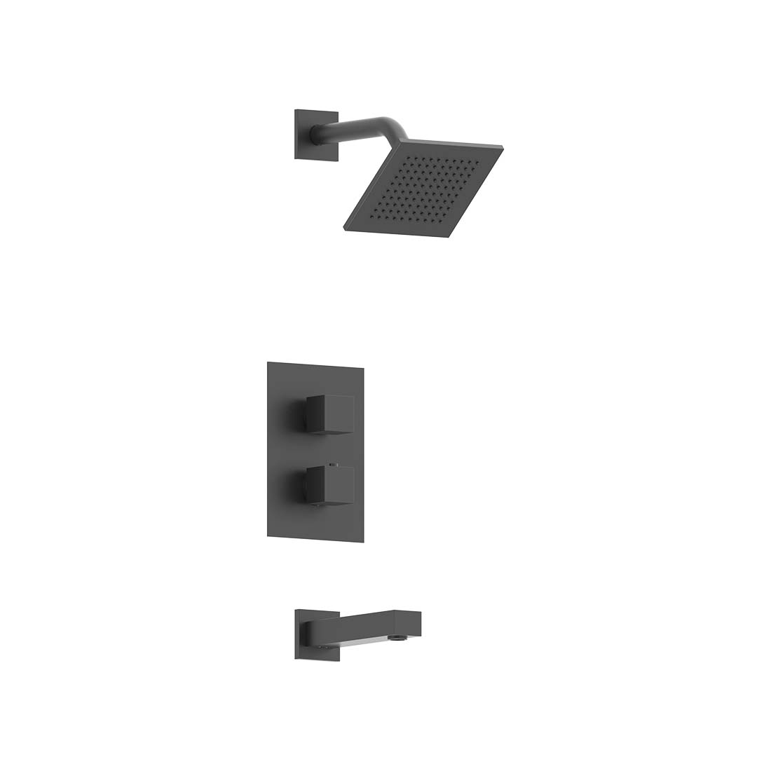AQUALEM TSKT2252 Universal 2-Way SQ Thermostatic Tub & Shower Trim Set (REQ.: HW3200.RI) Secondary image