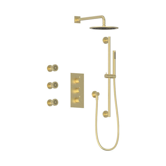 AQUALEM TSKT3103A Universal 3-Way RD Thermostatic Shower Trim Set, 3 ADJ Body Sprays (REQ.: HW3400.RI)