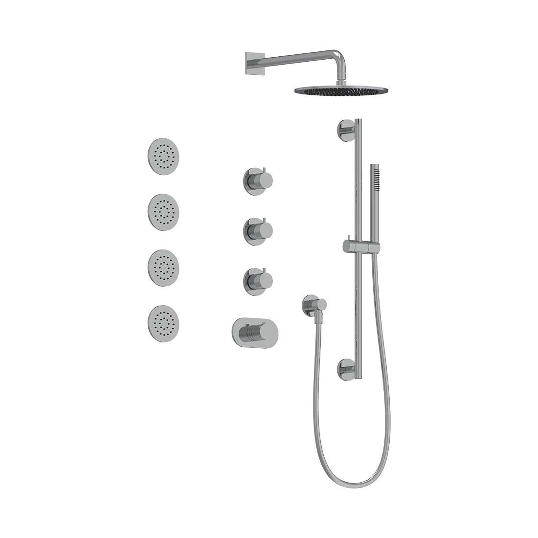 AQUALEM TSKT3113 Universal 3-Way RD Thermostatic Shower Trim Set (REQ.:TV3000.RI & VC3000.RI X3) Main image