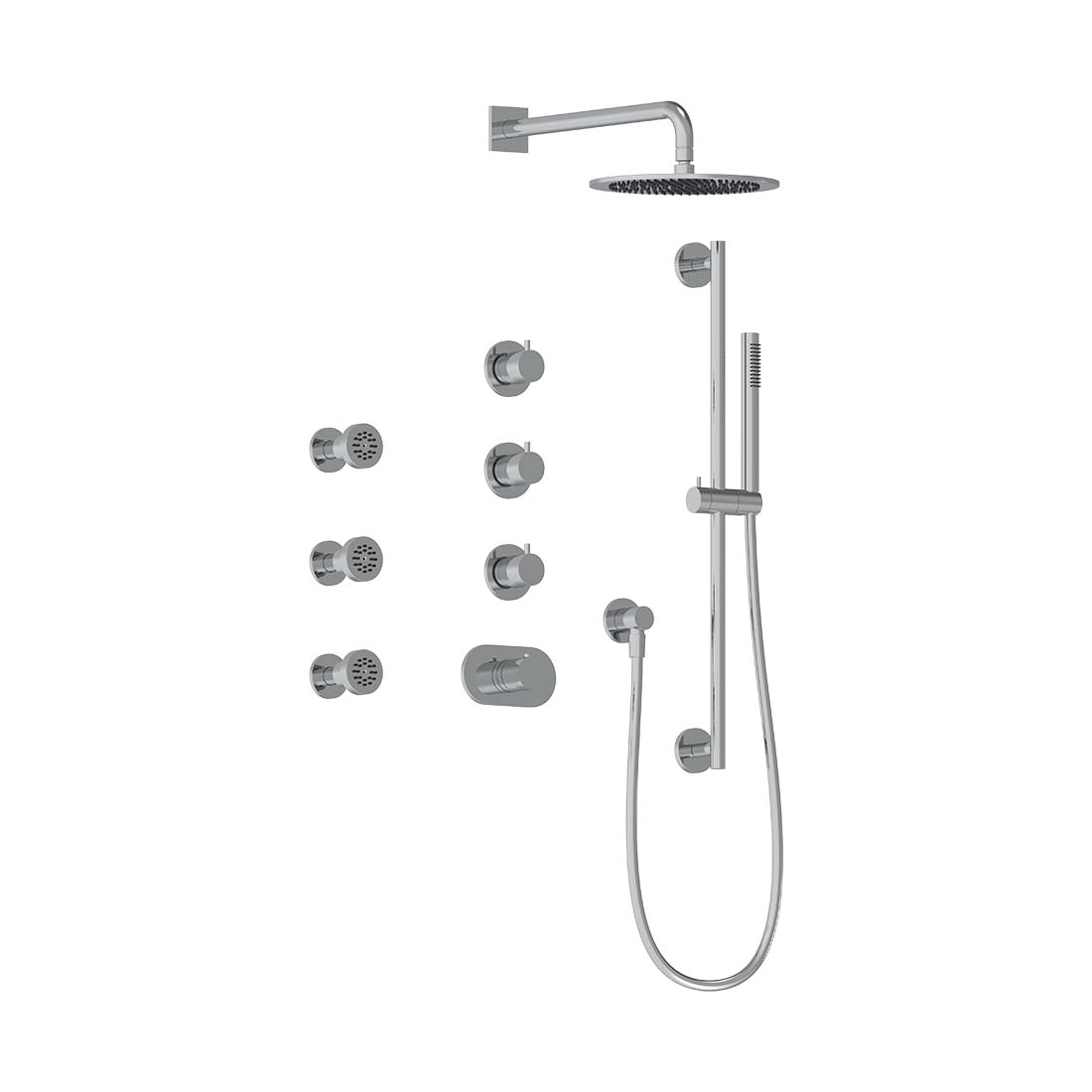 AQUALEM TSKT3113A Universal 3-Way RD Thermostatic Shower Trim Set (REQ.:TV3000.RI & VC3000.RI X3)