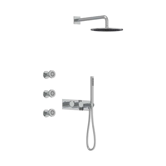 AQUALEM TSKT3114A Universal 3-Way RD Thermostatic Shower Trim Set, 3 ADJ Body Sprays (REQ.:HW2700.RI)