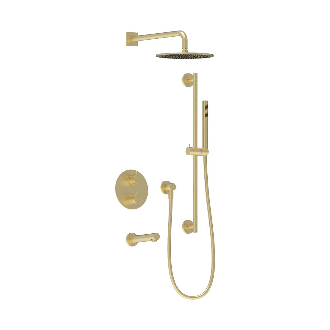 AQUALEM TSKT3123 Universal 3-Way RD Thermostatic Shower Trim Set, Tub Spout (REQ.: HW2300.RI)