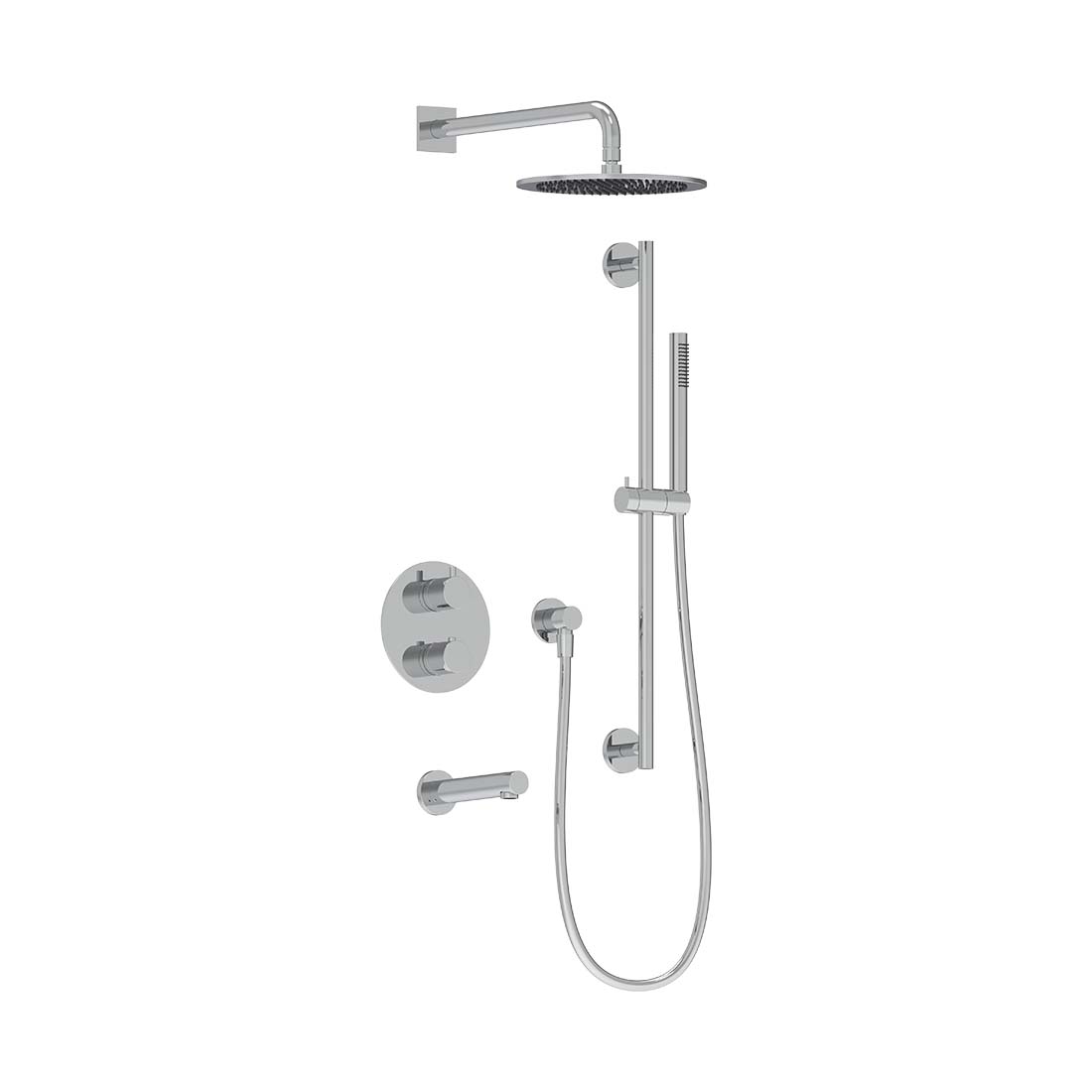 AQUALEM TSKT3123 Universal 3-Way RD Thermostatic Shower Trim Set, Tub Spout (REQ.: HW2300.RI)