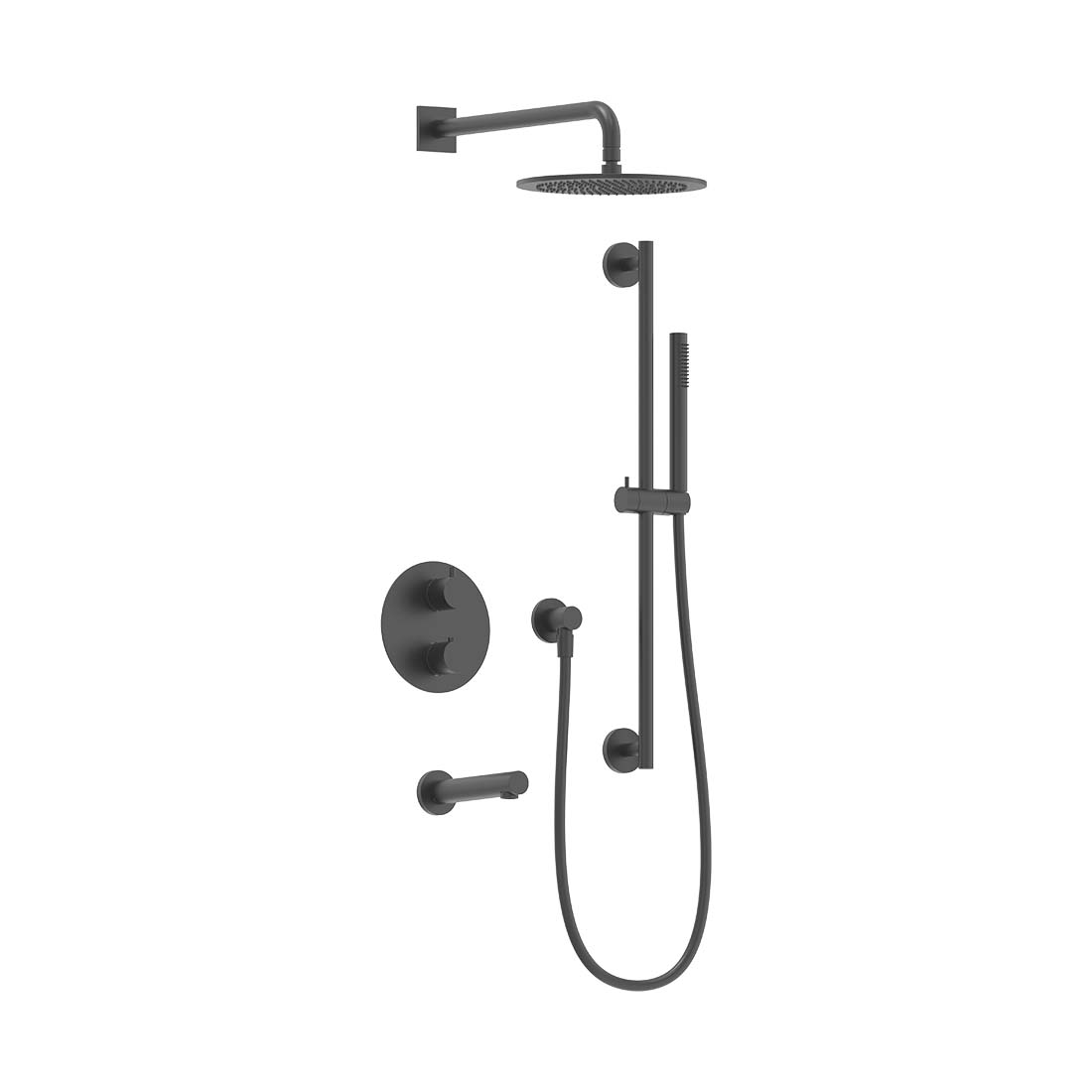 AQUALEM TSKT3123 Universal 3-Way RD Thermostatic Shower Trim Set, Tub Spout (REQ.: HW2300.RI)