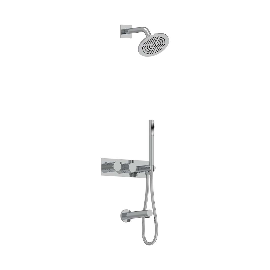 AQUALEM TSKT3124 Universal 3-Way RD Thermostatic Shower Trim, Tub Spout (REQ.: HW2700.RI)