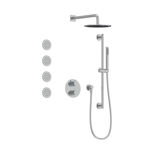 AQUALEM TSKT3133 Universal 3-Way RD Thermostatic Shower Trim Set, 4 Body Sprays (REQ.:HW2300.RI)