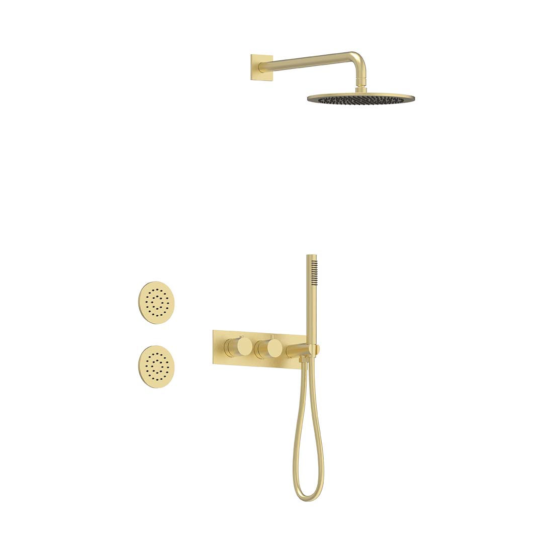 AQUALEM TSKT3134 Universal 3-Way RD Thermostatic Shower Trim Set, 2 Body Sprays (REQ.:HW2700.RI)