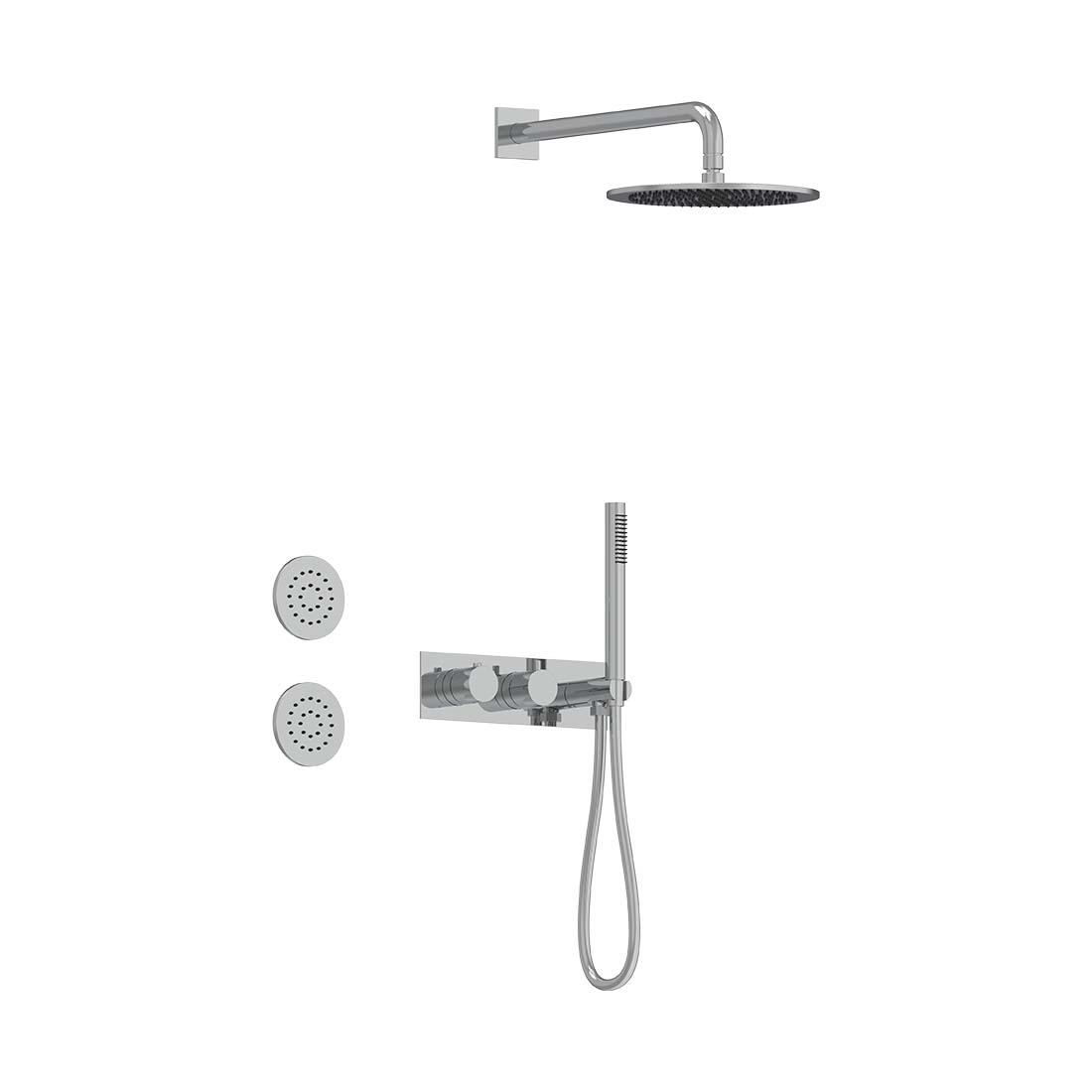 AQUALEM TSKT3134 Universal 3-Way RD Thermostatic Shower Trim Set, 2 Body Sprays (REQ.:HW2700.RI) Main image