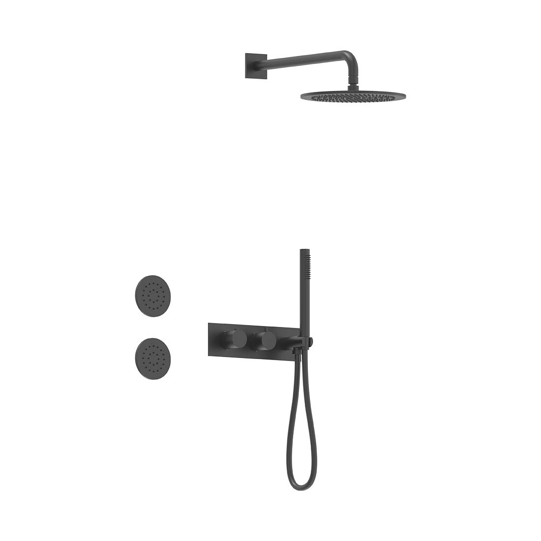 AQUALEM TSKT3134 Universal 3-Way RD Thermostatic Shower Trim Set, 2 Body Sprays (REQ.:HW2700.RI)