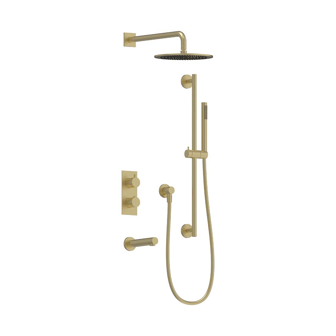 AQUALEM TSKT3143 Universal 3-Way RD Thermostatic Shower Trim Set, Tub Spout (REQ.:HW2300.RI)