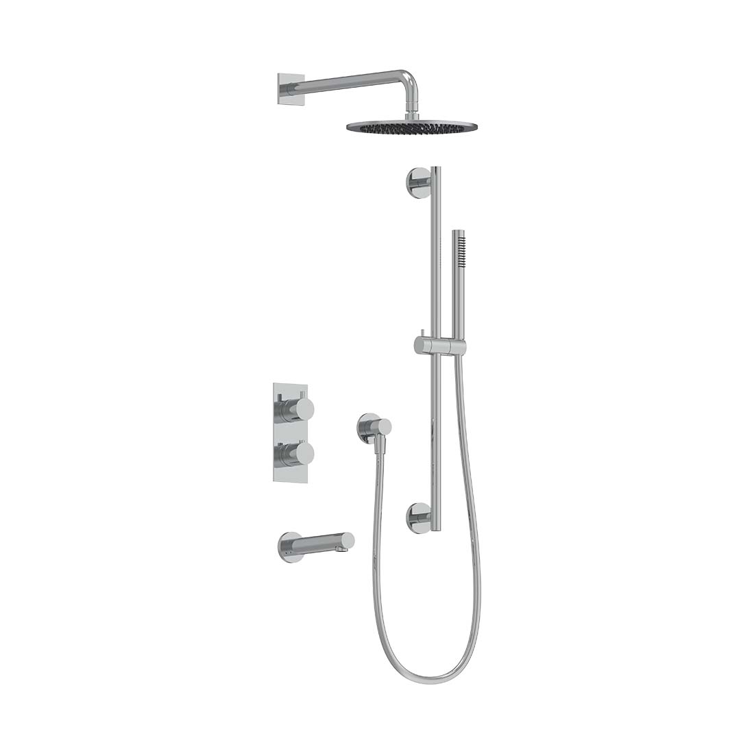 AQUALEM TSKT3143 Universal 3-Way RD Thermostatic Shower Trim Set, Tub Spout (REQ.:HW2300.RI)