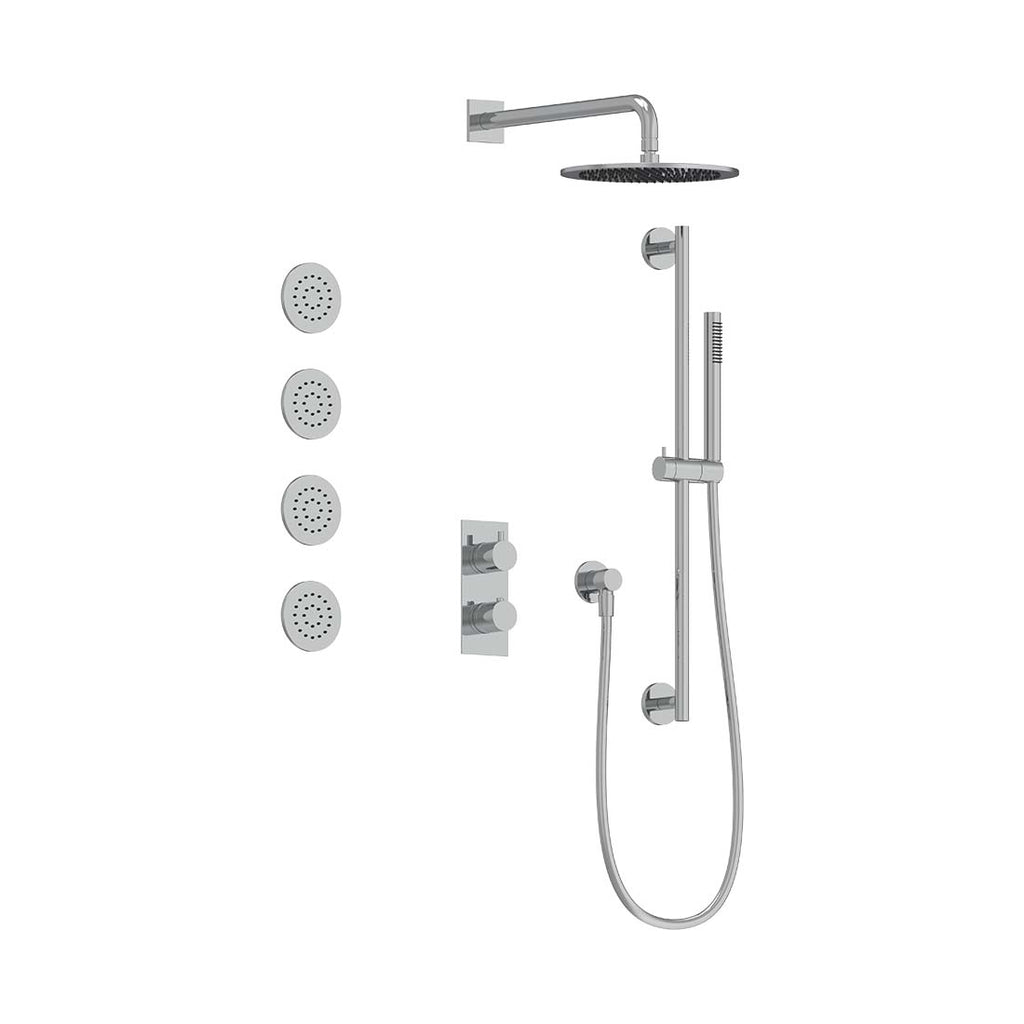 AQUALEM TSKT3153 Universal 3-Way RD Thermostatic Shower Trim Set, 4 Body Sprays (REQ.:HW2300.RI)