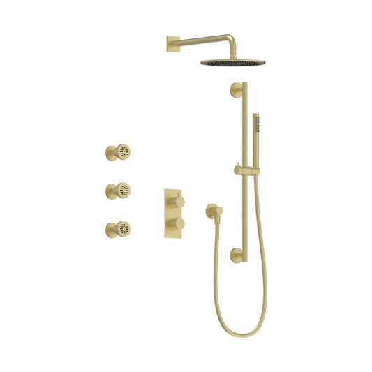 AQUALEM TSKT3153A Universal 3-Way RD Thermostatic Shower Trim Set, 3 ADJ Body Sprays (REQ.:HW2300.RI)