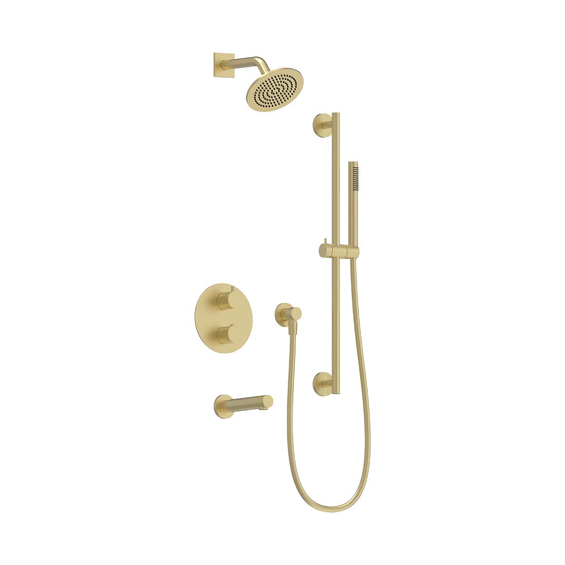 AQUALEM TSKT3163 Universal 3-Way RD Thermostatic Shower Trim Set, Tub Spout (REQ.:HW2300.RI)
