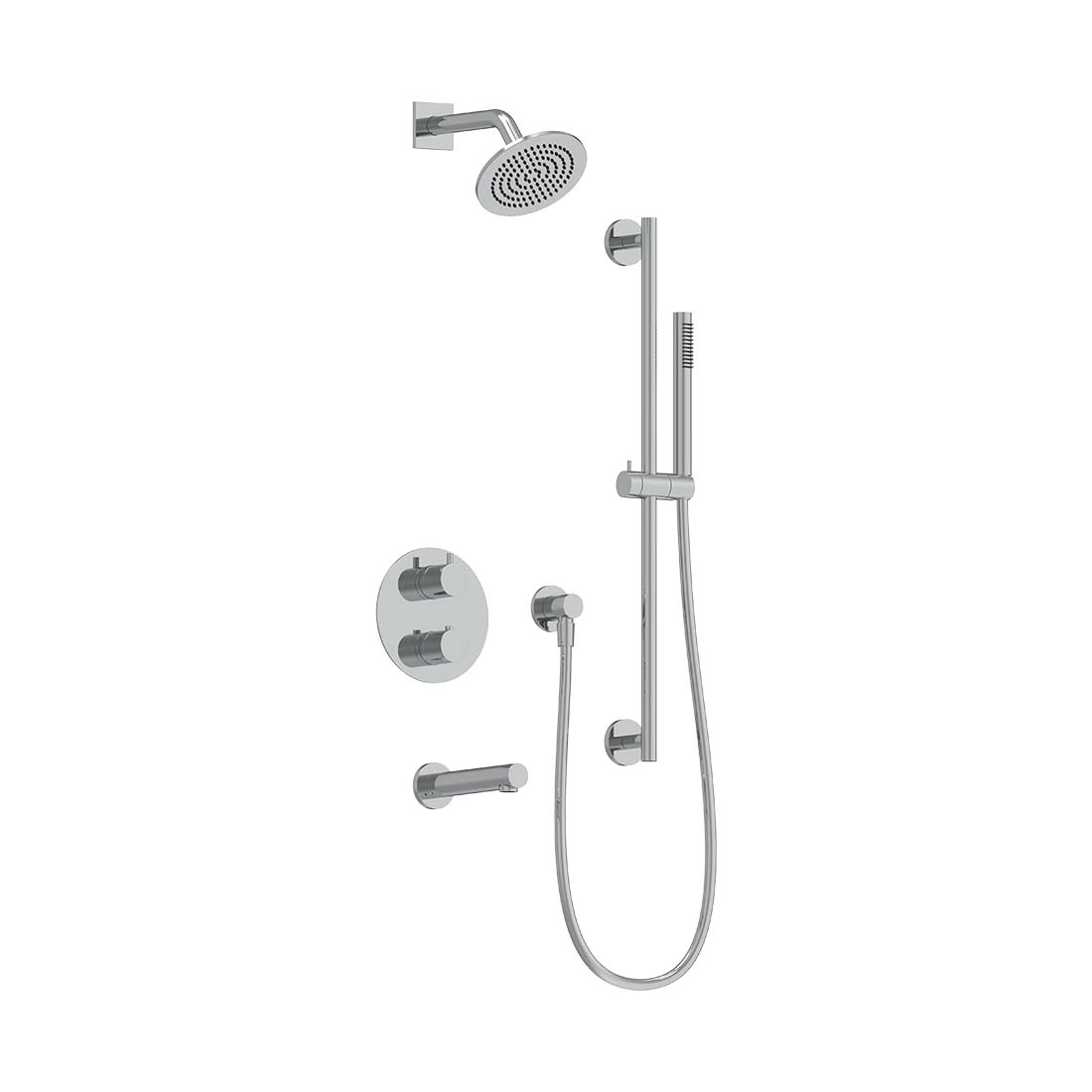AQUALEM TSKT3163 Universal 3-Way RD Thermostatic Shower Trim Set, Tub Spout (REQ.:HW2300.RI)